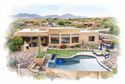 Custom Watercolor Home Portrait