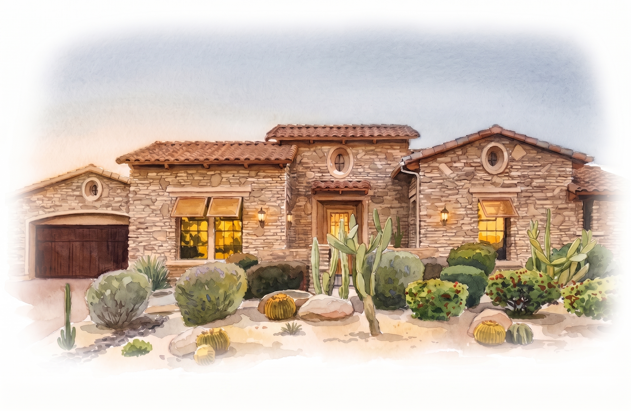 Custom Watercolor Home Portrait